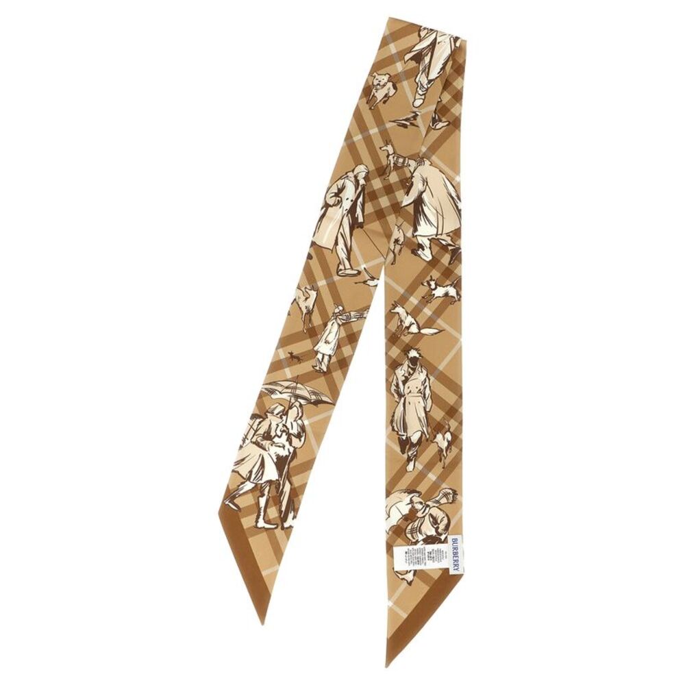 Burberry Beige Satin Women's Foulard